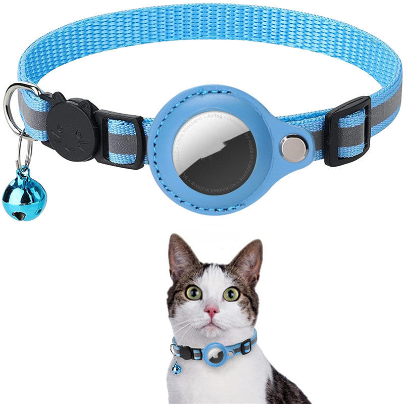 Reflective Waterproof AirTag Collar Holder Case for Apple AirTag, Nylon Pet Collar for Cat, Dog, Kitten, Puppy