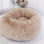 Round Plush Dog Bed for Small Dogs, Soft Pet Nest Mat for Cat, Puppy, Indoor Kennel Sleeping Cushion