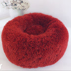 Round Plush Dog Bed for Small Dogs, Soft Pet Nest Mat for Cat, Puppy, Indoor Kennel Sleeping Cushion