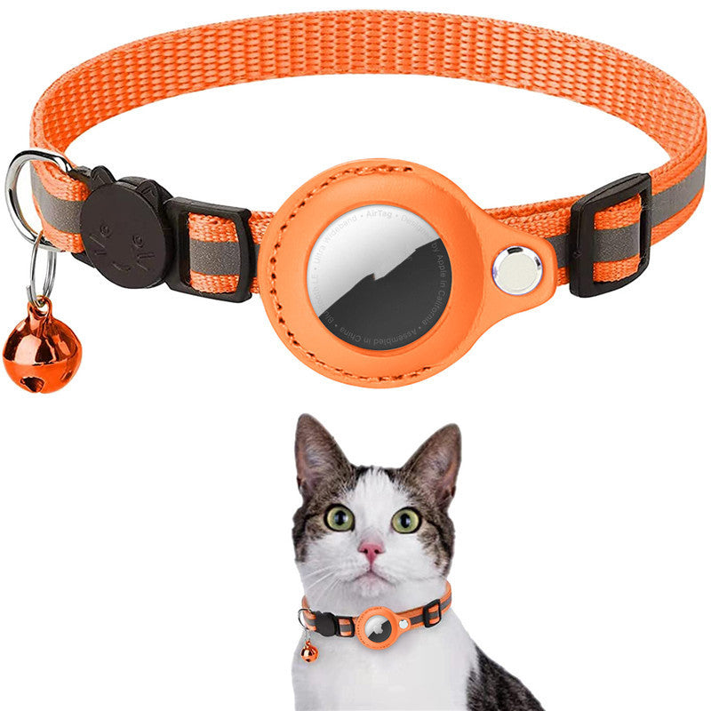 Reflective Waterproof AirTag Collar Holder Case for Apple AirTag, Nylon Pet Collar for Cat, Dog, Kitten, Puppy