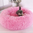 Round Plush Dog Bed for Small Dogs, Soft Pet Nest Mat for Cat, Puppy, Indoor Kennel Sleeping Cushion