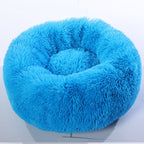 Round Plush Dog Bed for Small Dogs, Soft Pet Nest Mat for Cat, Puppy, Indoor Kennel Sleeping Cushion