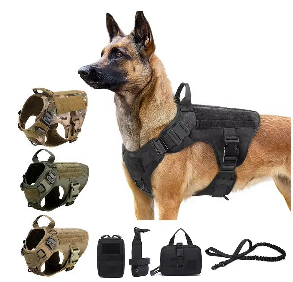 Dog Harness and Leash Set, Nylon Camouflage Chest Harness for Small to Medium Dogs, Adjustable Pet Walking Set