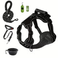 Dog Harness Set with Car Seat Belt, Collapsible Bowl and Biodegradable Waste Bag Accessories