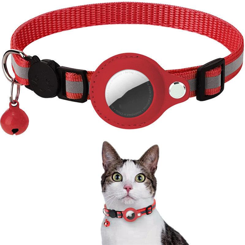 Reflective Waterproof AirTag Collar Holder Case for Apple AirTag, Nylon Pet Collar for Cat, Dog, Kitten, Puppy