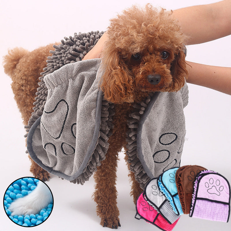 Pet Bath Towel for Dogs and Cats, Super Absorbent Microfiber Quick-Drying Dog and Cat Bathrobe Towel