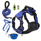 Dog Harness Set with Car Seat Belt, Collapsible Bowl and Biodegradable Waste Bag Accessories