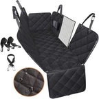 Dog Car Seat Cover Hammock with Mesh View, Rear Back Seat Pet Protector Mat with Zipper Pocket for Travel