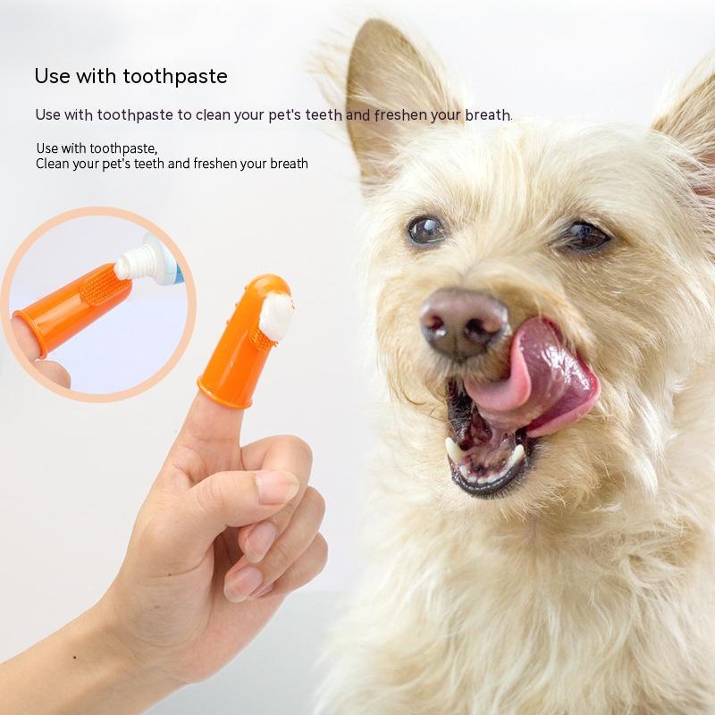 Pet Finger Toothbrush for Cats and Dogs, Soft Silicone Dental Cleaning Brush for Puppy and Kitten Oral Care