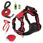 Dog Harness Set with Car Seat Belt, Collapsible Bowl and Biodegradable Waste Bag Accessories