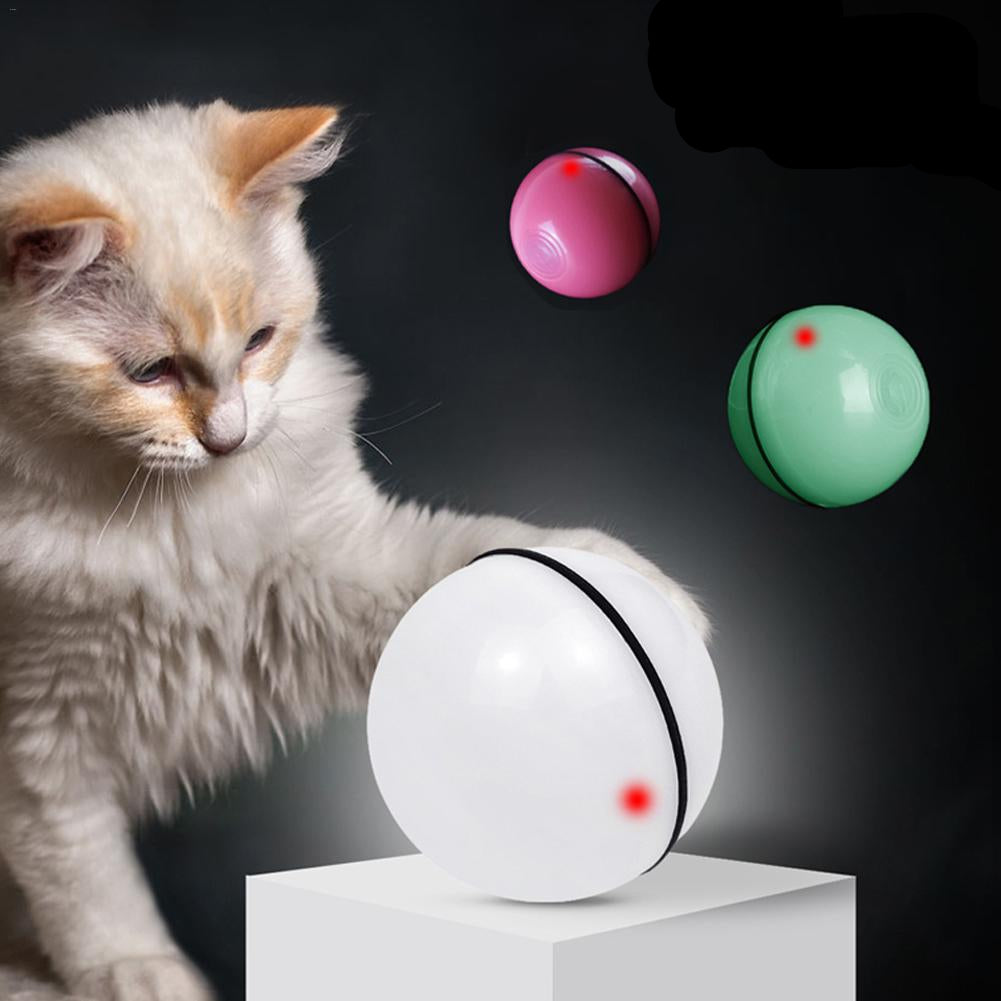 LED Laser Electronic Rolling Cat Toy Ball, Automatic Interactive Pet Play Ball for Indoor Cats