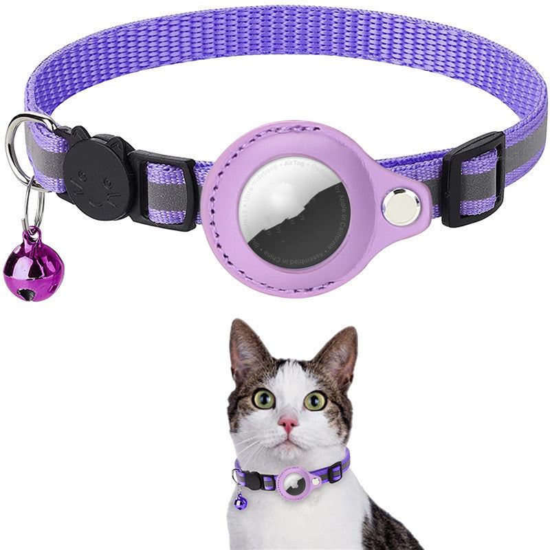 Reflective Waterproof AirTag Collar Holder Case for Apple AirTag, Nylon Pet Collar for Cat, Dog, Kitten, Puppy
