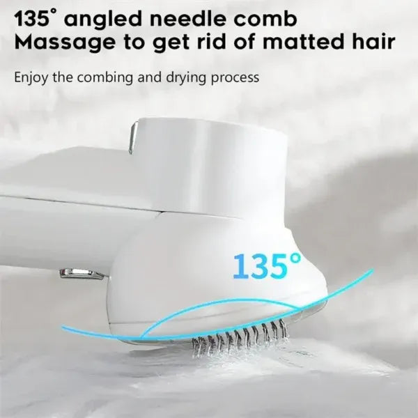 Smart Pet Hair Dryer with Comb, Silent Grooming Blow Dryer for Dogs and Cats, Safe Cleaning and Hair Drying Tool